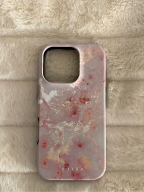 Burga Pink Marble Protective Phone 16 Pro Case
